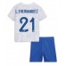 Frankrike Lucas Hernandez #21 Replika Babykläder Borta matchkläder barn VM 2022 Korta ärmar (+ Korta byxor)